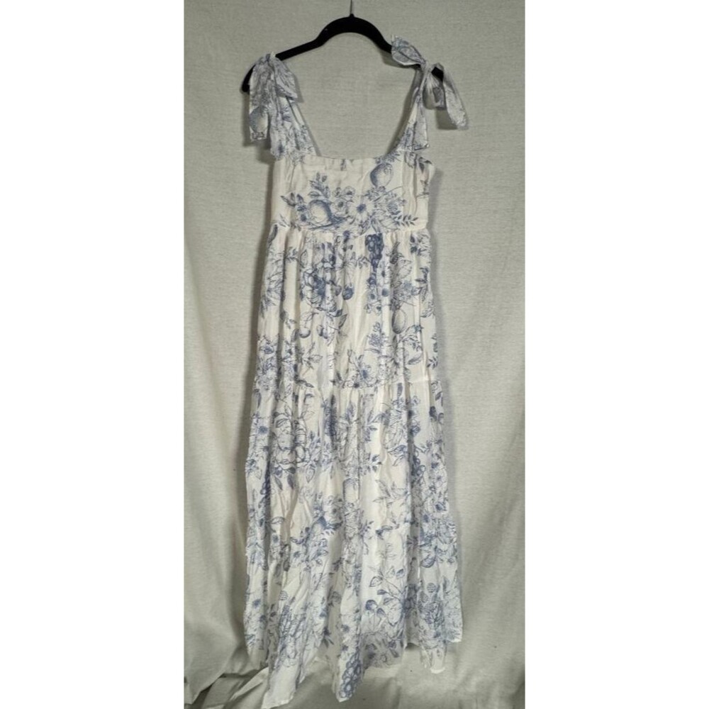 Blu Pepper Women's Sundress Full Length Blue Fruit Pattern Size S New with Tags